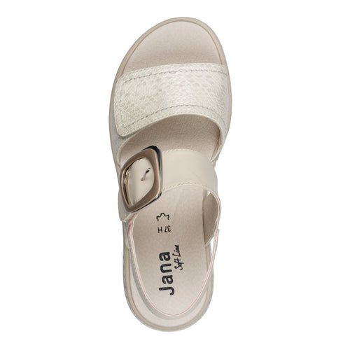 Jana | 8-8-28701-46 Ivory Multi Wedge Strap Sandals