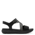 Jana Women's Black 8-28771-46-001 Rhinestone Detailed Vegan Wide H-Fit Sandals