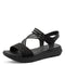 Jana Women's Black 8-28771-46-001 Rhinestone Detailed Vegan Wide H-Fit Sandals