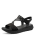 Jana Women's Black 8-28771-46-001 Rhinestone Detailed Vegan Wide H-Fit Sandals
