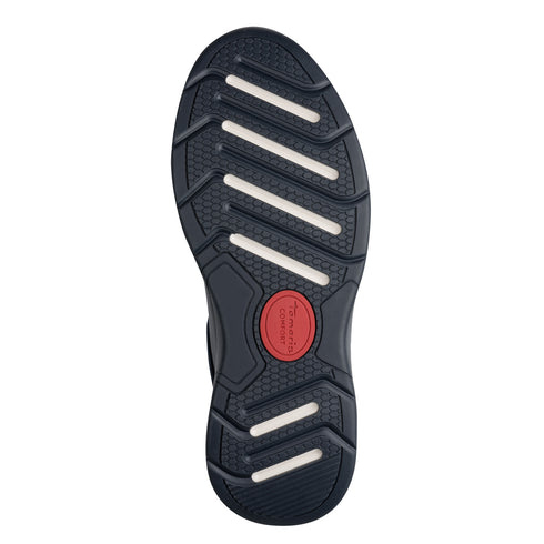 Tamaris Comfort Ladies H-Fit Side Zip Leather Mix Trainer - 890 Navy SKU 8-83719-47