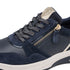 Tamaris Comfort Ladies H-Fit Side Zip Leather Mix Trainer - 890 Navy SKU 8-83719-47