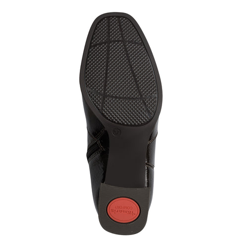 Tamaris Comfort Wide Fit Patent Heeled Boot 8-85304-47 - Mocca