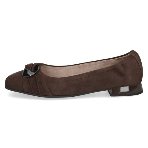 Caprice Suede Shoe 342 Dark Brown Suede Ballerina Flats 9-22105-47-342