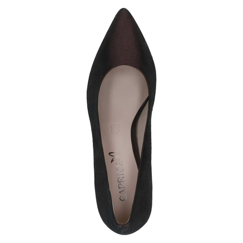 Caprice 22401 Mahogany Metallic Patent Leather Pointed Toe Womens Slip On Court Shoes