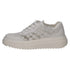 Caprice Womens White Silver Leather and Lace CLIMOTION® G Width Trainer 9-23708-46-197