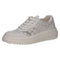 Caprice Womens White Silver Leather and Lace CLIMOTION® G Width Trainer 9-23708-46-197