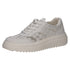 Caprice Womens White Silver Leather and Lace CLIMOTION® G Width Trainer 9-23708-46-197