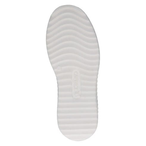 Caprice Womens White Silver Leather and Lace CLIMOTION® G Width Trainer 9-23708-46-197