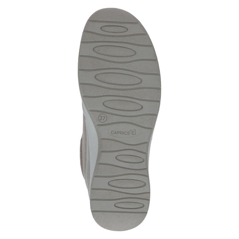 Caprice 9-23723-44 Women's Leather Blend Zip and Lace-Up Trainers in Pearl Combination