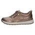 Caprice Womens Metallic Taupe 9-23760-46 Stretch Out Leather Side Zip Sneaker