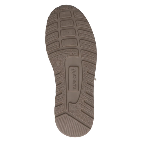 Caprice Womens Metallic Taupe 9-23760-46 Stretch Out Leather Side Zip Sneaker