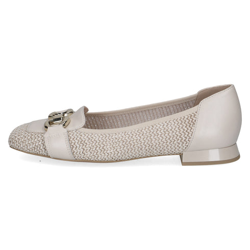 Caprice Off White Leather Square Toe Slip-On Shoe 9-24201-46-119