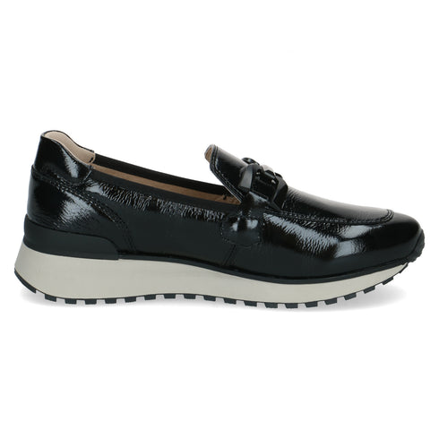Caprice Womens Leather Slip-On Shoe 9-24700-43 - Black Naplak