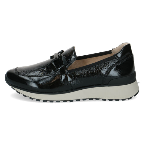 Caprice Womens Leather Slip-On Shoe 9-24700-43 - Black Naplak