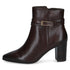 Caprice Nappa Leather High Block Heel Ankle Boot 9-25317 in Dark Brown