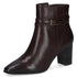 Caprice Nappa Leather High Block Heel Ankle Boot 9-25317 in Dark Brown