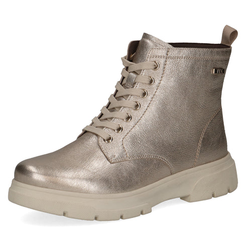 Caprice Metallic Leather Laced Boot 9-26256-45