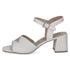 Caprice 9-28301 White Cream Leather Block Heel Square Toe Sandal
