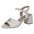 Caprice 9-28301 White Cream Leather Block Heel Square Toe Sandal
