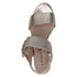 Caprice Womens Light Gold Metallic 9-28306-42 MEMOTION Leather Block Heel Sandal