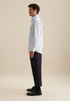 Seidensticker Mens Long Sleeve Regular Fit Kent 108 Easy-Iron Stripe Shirt Light Blue 01.145080-11