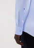 Seidensticker Mens Long Sleeve Regular Fit No Iron Contrast Kent Shirt Light Blue 01.850001-11