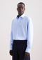 Seidensticker Mens Long Sleeve Regular Fit No Iron Contrast Kent Shirt Light Blue 01.850001-11