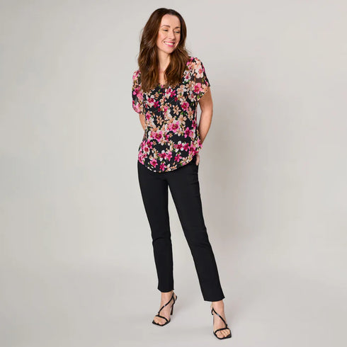 Emreco Angel Sleeve Floral Print Blouse