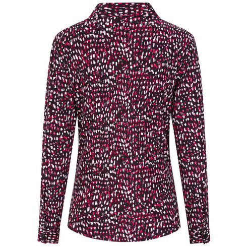 Emerco Long Sleeve Smudge Spot Print Collar Blouse – 021000EW
