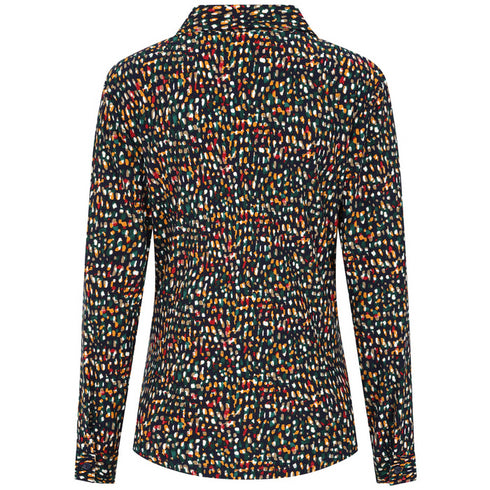 Emerco Long Sleeve Smudge Spot Print Collar Blouse – 021000EW