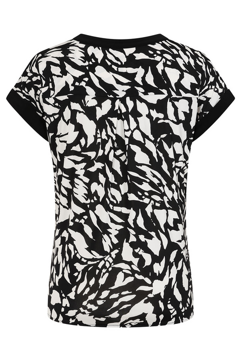 Emreco Mono Abstract Print Notch Neck Tunic - 026217EW