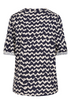 Emreco | 026245EW Navy & Stone Zig Zag Print Blouse
