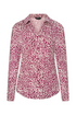 Emreco Long Sleeve Burgundy Ivory Abstract Print Blouse 026302EW