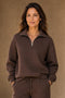 Emreco Chocolate Half Zip Soft Jersey Lounge Top 026319EW