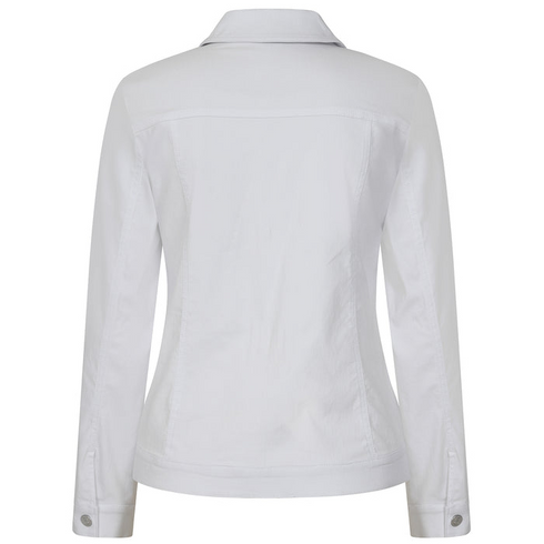 Emreco White Bengaline Cropped Stretch Jacket - 030700EW