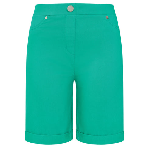Emreco Aqua Bengaline Stretch Turn Up Shorts - 050308EW