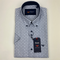 Zazzi Men's Blue Short Sleeve Geometric Print Modern Fit Shirt 06-9728