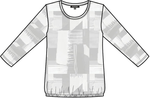 SUNDAY Royal Blue Abstract Geometric Round Neck T-Shirt — Relaxed Fit | 6039-6507