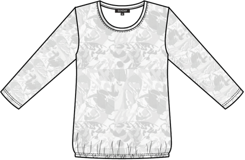 Sunday Royal Blue Animal Print Top with Elasticated Hem – 6048 6510 670