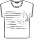 Sunday Womens White T-Shirt with Navy Boat Print 6088652369