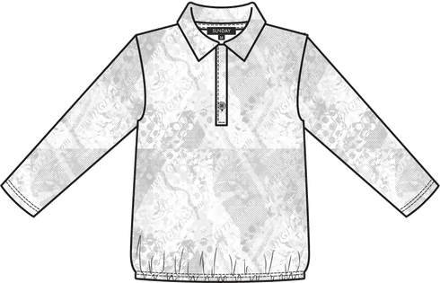 Sunday 3/4 Sleeve Floral V-Neck Collared Top – 20617524