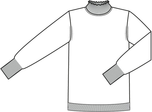 Sunday Jumper Ruffle Polo Neck Pullover 6258 6030