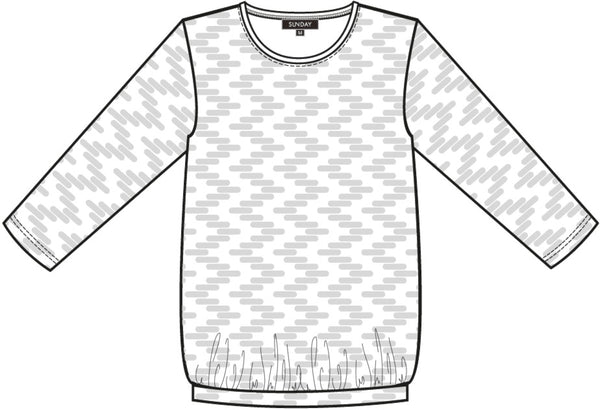 Sunday 3/4 Sleeve Jacquard Top – Style 6692 6348