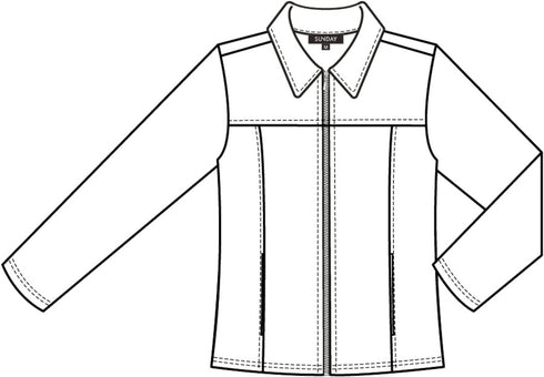 Sunday by Godske Women’s Zipped Knit Cardigan with Collar and Embossed Design – Style 6706