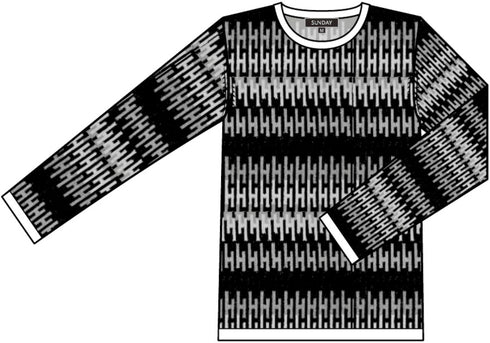 Sunday Patterned Knit Long Sleeve Crew Jumper 6850-6420