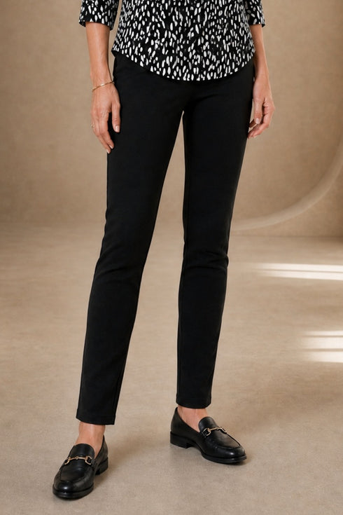 Emreco Black 29" Leg Pull-On Jean Style Bengaline Trousers 070106E