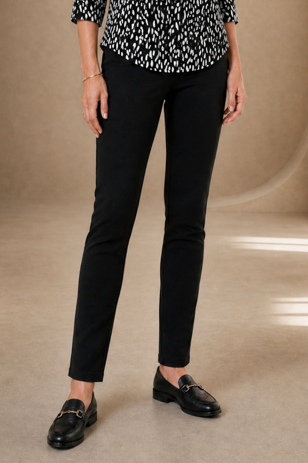 Emreco Black 29" Leg Pull-On Jean Style Bengaline Trousers 070106E