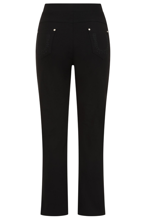 Emreco Black 29" Leg Pull-On Jean Style Bengaline Trousers 070106E