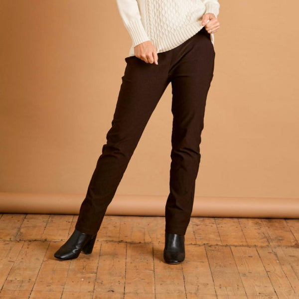 Emreco Fleece Lined Pull-On Bengaline Trouser – Dark Chocolate 070803EW